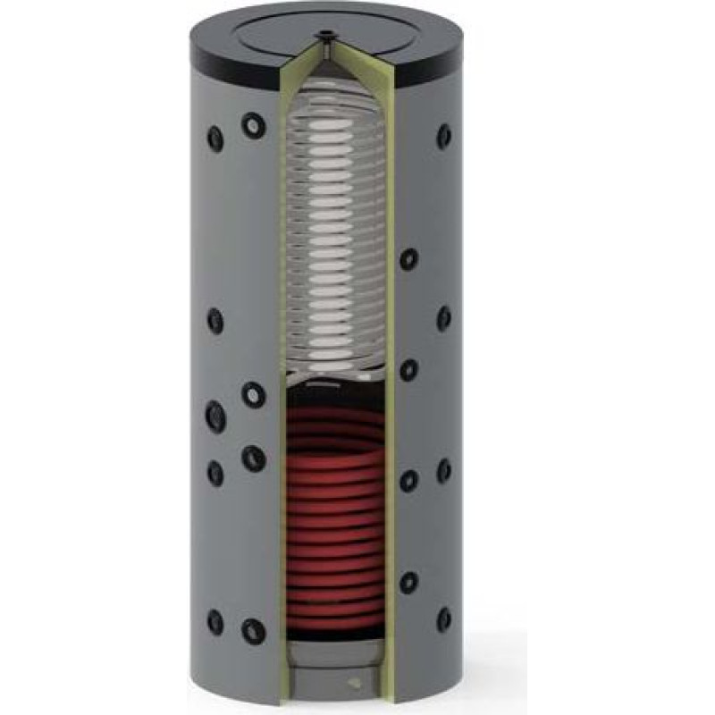 Easypell Kombinētā akumulācijas tvertne ar caurplūdes ūdens sildītāju un siltummaini saules kolektoram